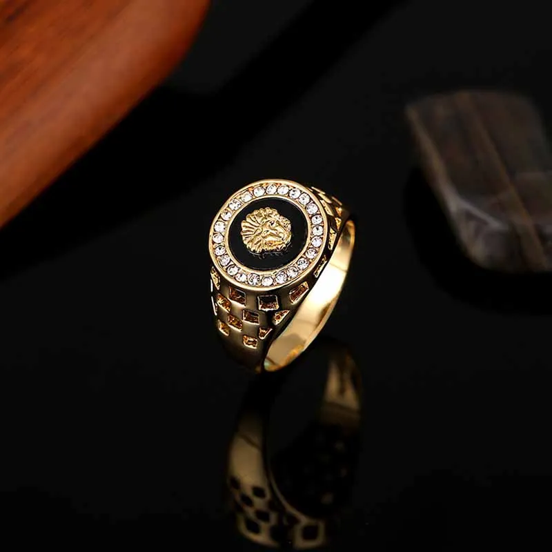 New Fashion Gold and Silver Colors Classic Men's Punk Style Hip Hop Ring males man Finger rings for men women Size7-12