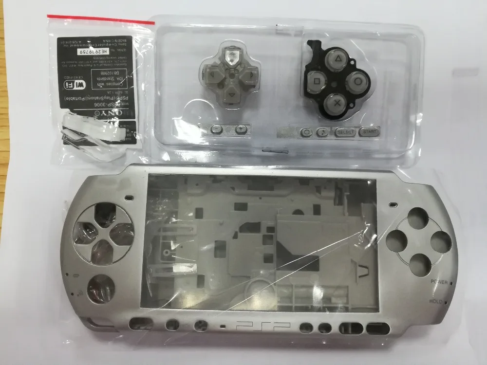 Silver-Color-Full-Set-Housing-Shell-Replacement-for-Sony-PSP3000-PSP-3000-Cover-Case-Game-Console