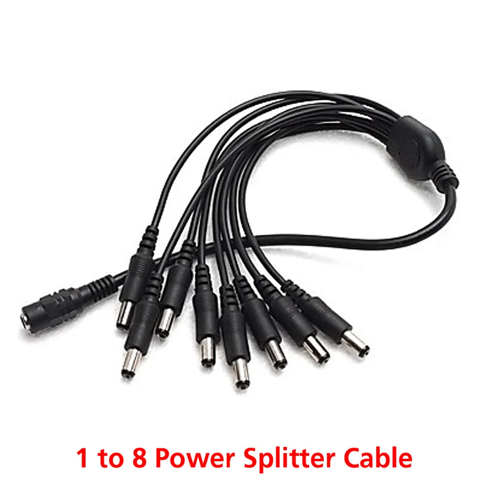 

High Quality DC 1 To 8 Power Splitter Cable 1 Female to 8 Dual male cord for CCTV AHD Camera Surveillance system 2pcs a lot!
