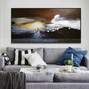 

canvas painting wall art pictures for living room Gold art home wall decor original acrylic abstract line texture quadros caudro