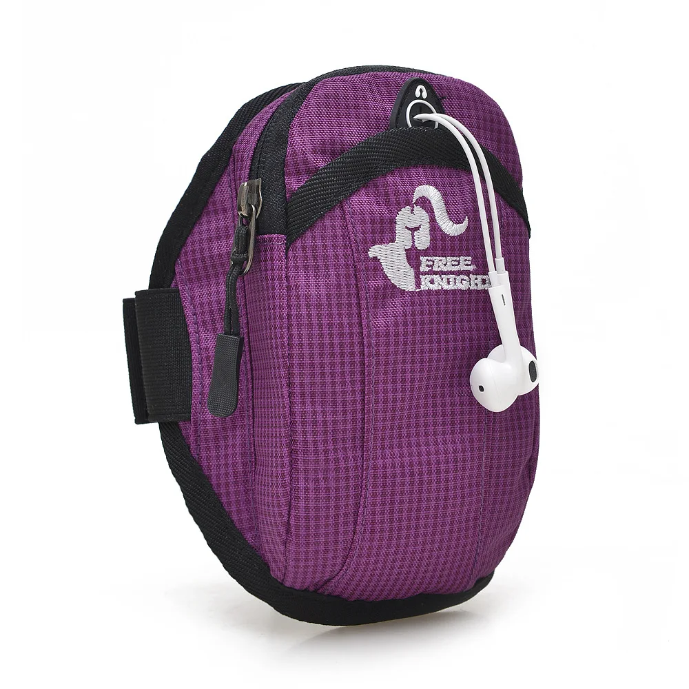 5,5 дюймовые водонепроницаемые нейлоновые универсальные сумки для бега для верховой езды, прогулочная женская спортивная поясная сумка с держателем для телефона, ремень для бега - Цвет: Пурпурный цвет