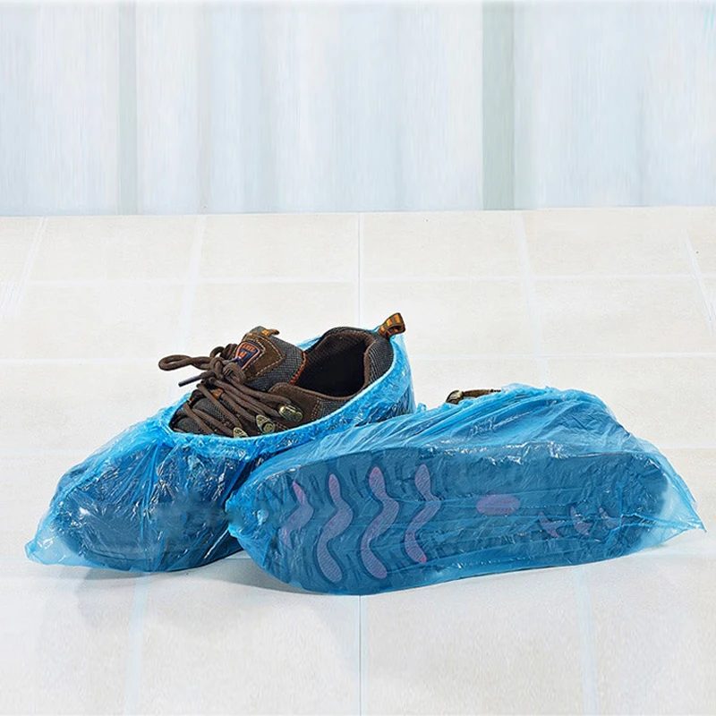 

WHISM Plastic Disposable Shoe Covers Medical Waterproof Boot Covers Overshoes Accessories Rain Cover for Shoes Protector 100pcs