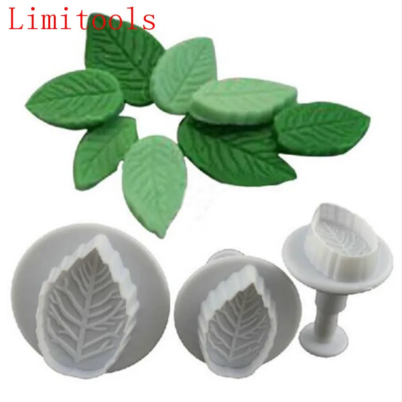 

Cake Rose Leaf Plunger 3Pcs Fondant Decorating Sugar Craft Mold Cutter Cake Decorating Pastry Cookie Cake Tools Free Shipping