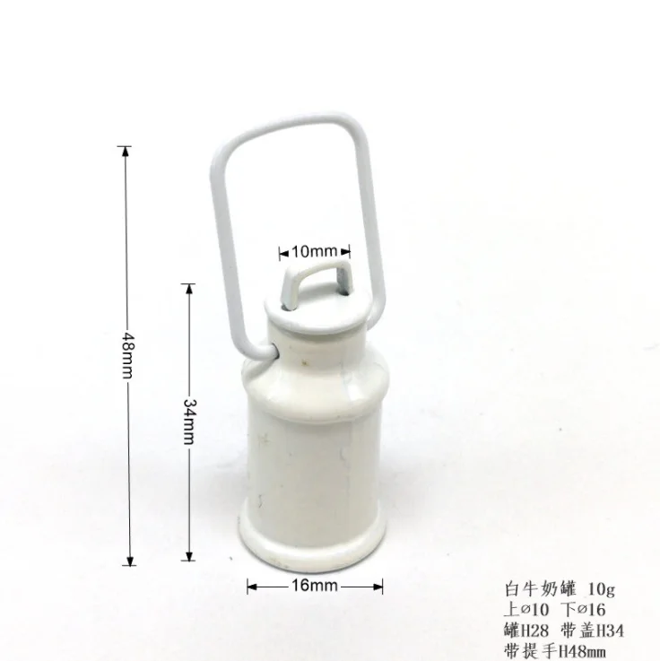 

Silver/White Milk Can Mini Doll House Accessories Simulation Kitchen Pocket Kitchenware