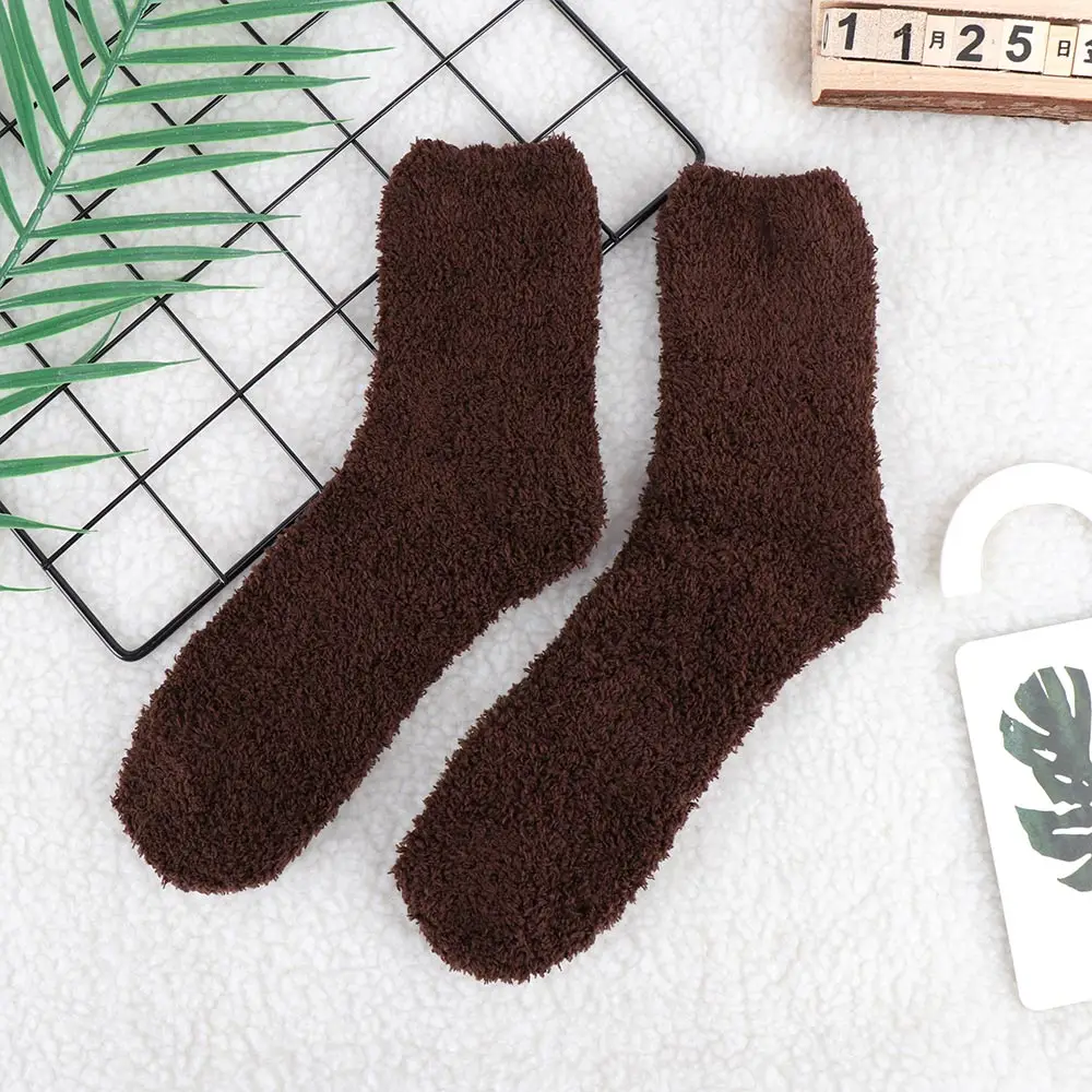 1 pair Extremely Cozy Cashmere Velvet Socks Men Women Winter Warm Sleep Bed Floor Home Fluffy Socks 7 Colors