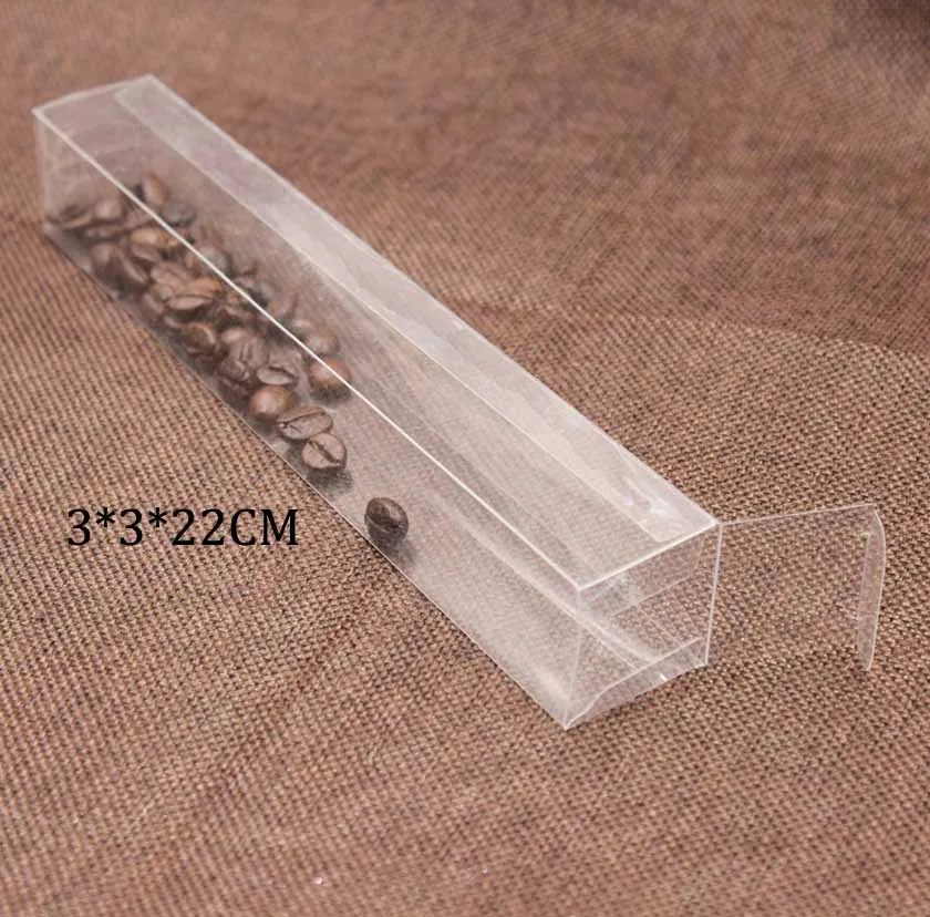 3*3*22cm 20PCS Plastic Clear PVC Boxes Transparent Waterproof Gift Box
