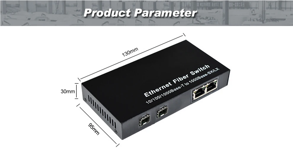 2 Гига SFP и 2 1000 Мбит/с Tx Порты и разъёмы Волокна Переключатель Media Converter