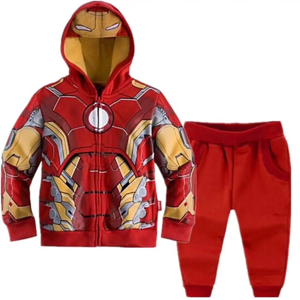 Розничная новинка детский комплект одежды для маленьких мальчиков с супергероями(«Мстители» Капитан Америка) толстовка для мальчиков+ штаны детский спортивный костюм - Цвет: Iron Man