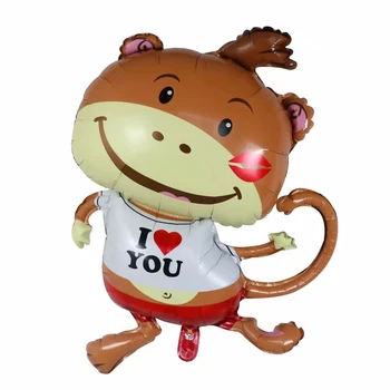 

50pcs 85*52cm Lovely Flower Monkey Aluminum Foil Balloons Birthday party decorations kids toys Animal zoo festa Globos Toy