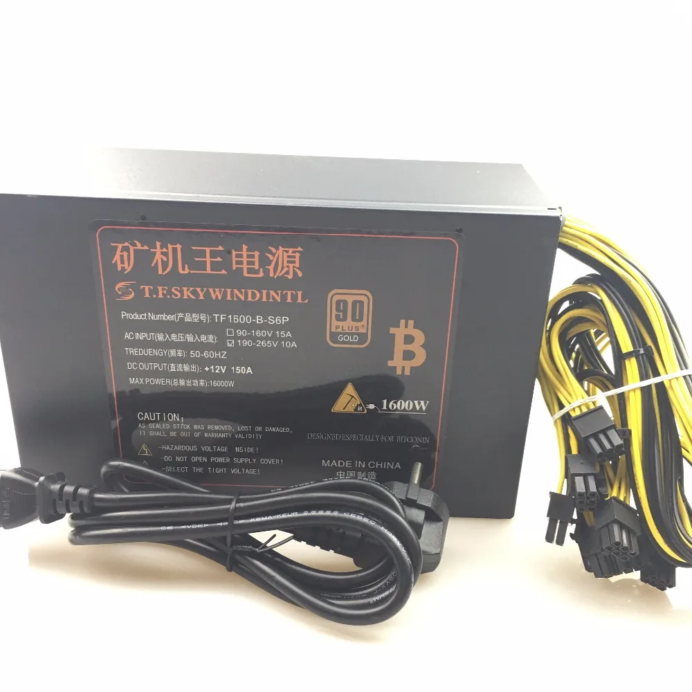 Бесплатная доставка 1600 Вт psu Ant S7 A6 A7 S9 L3 bitmain antminer s9 BTC Майнер машина для сервера
