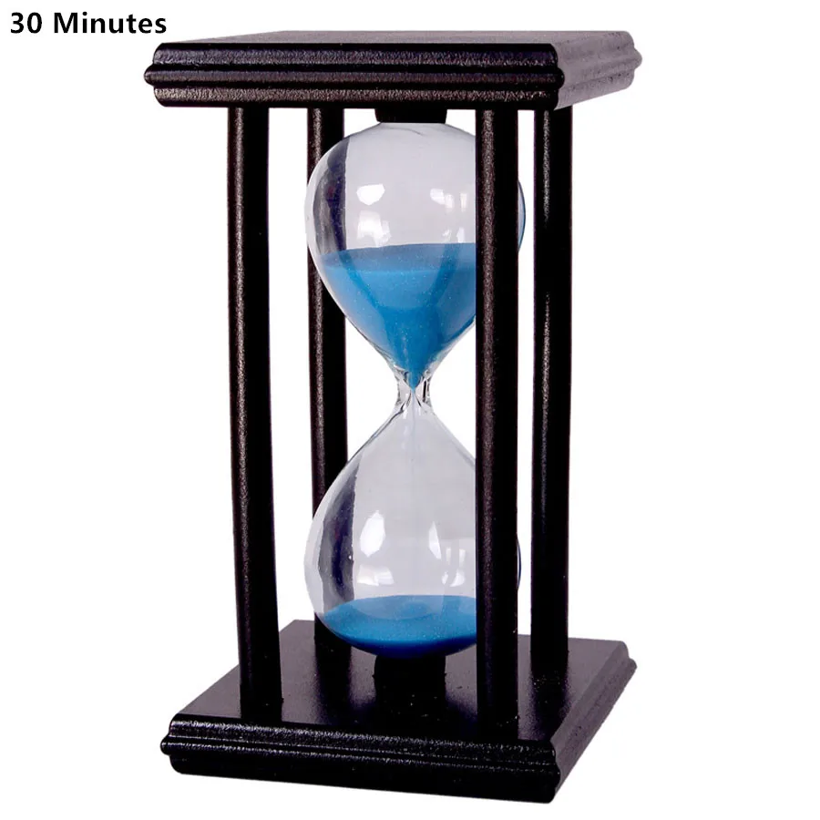 

30 Minutes Crystal Transparent Sand Hourglass Timer Sandglass Timer Reloj De Arena With Wooden Holder Home Decor Ampulheta