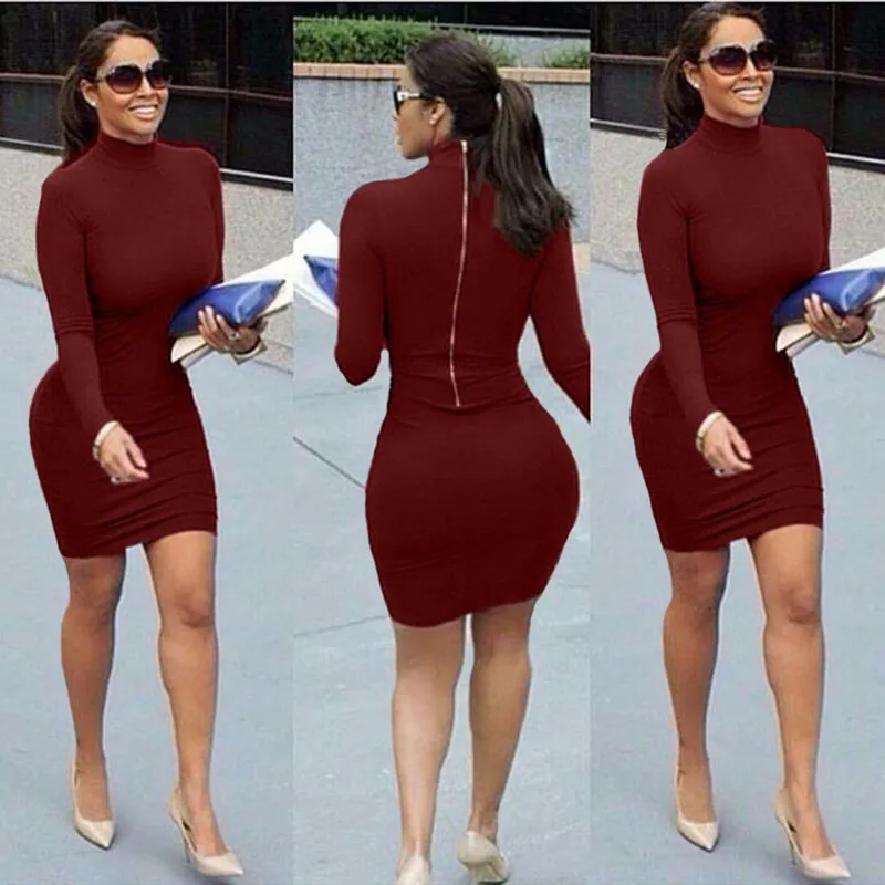 Fashion women font b dress b font 2017 new arrival autumn Red wine gray black long