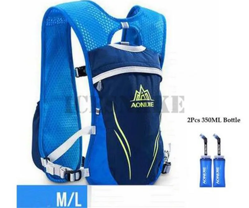AONIJIE Открытый легкий спортивная сумка Trail бег марафон езда гидратации рюкзак с опциональными бутылками - Цвет: Blue With Bottle 1