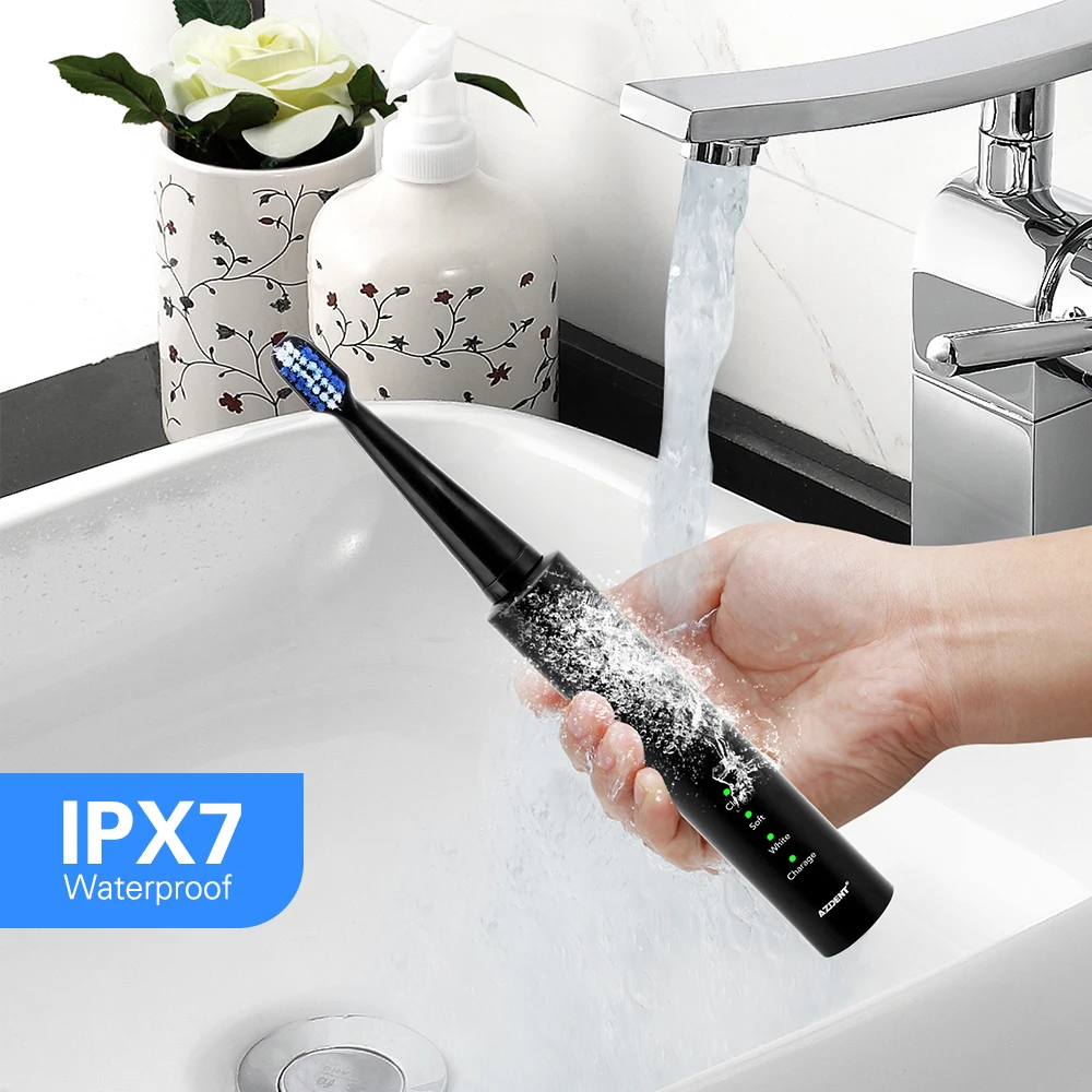 AZDENT New AZ-1 Pro Sonic Electric Toothbrush Rechargeable USB Charge 4 Pcs Replaceable Heads Timer Teeth Tooth Brush Waterproof AZDENT New AZ-1 Pro Sonic Electric Toothbrush Rechargeable USB Charge 4 Pcs Replaceable Heads Timer Teeth Tooth Brush Waterproof