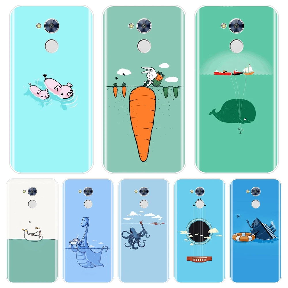 

Phone Case For Huawei Honor 4C 5C 6A 6C Pro Case Silicone Pig Rabbit Blue Duck Soft Back Cover For Huawei Honor 6 5A 4X 5X 6X