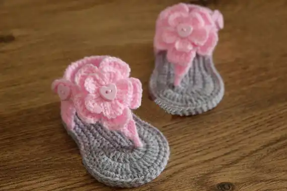 grey baby booties