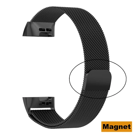 Металлический ремешок для наручных часов YUEDAER, ремешок для Fitbit Charge 3, сменный ремешок для часов, застежка-бабочка, Браслет для Fitbit Charge3 - Цвет: Magnet black