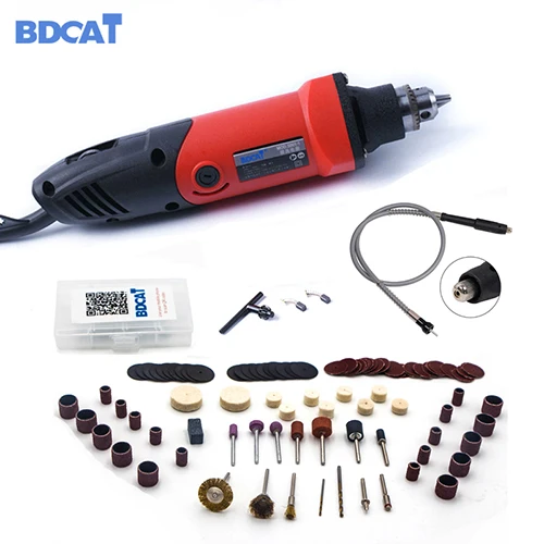 BDCAT 220V 400W Mini Grinder 6 Position Variable Speed For Dremel Rotary Tool Grinding Power Tool with 186pcs Dremel Accessories - Цвет: type 2