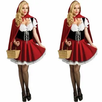 

New Clothing Frech Maid Costumes Classic Little Red Riding Hood Fantasy Game Uniforms Cosplay Sexy Halloween Costumes