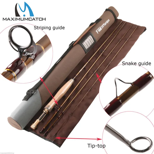 Cheap Maximumcatch V-GOLD 40T SK Carbon  9FT 5WT  4SEC  Fast Action Fly Fishing Rod  With  a Aluminium Tube Fly Rod