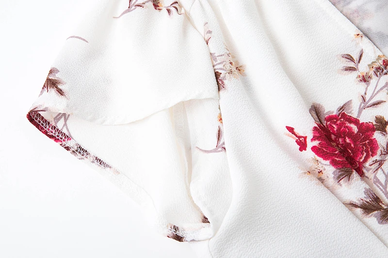 BONGOR LUSS Women Summer Dress 2017 V-Neck Cape Short Sleeve Casual Mini Dress Boho Beach Vinatge Floral Print Dress Sundress (3)