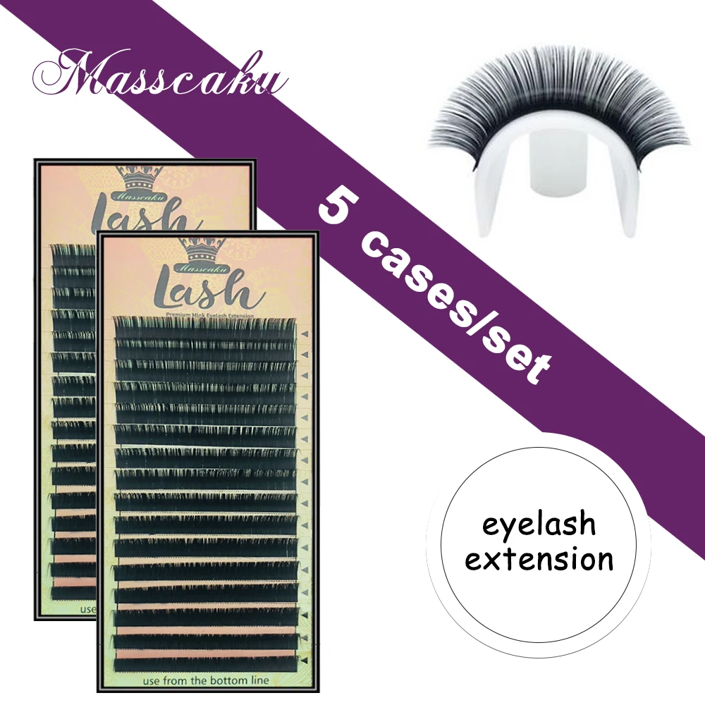 

MAS (new) bulk sale 5 cases/lot High quality mink eyelash extension individual eyelashes make up tools beauty