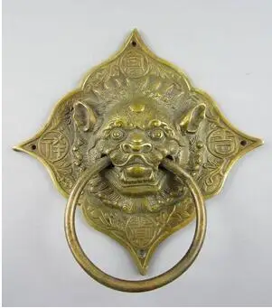 

YM 305 bronze Pure Antique Um Par Collectible Decorado Handwork Copper Besta Aldrava Crafts Home Furnishing Arts pure copper