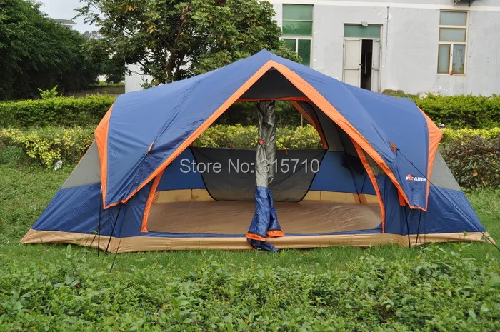 

Outdoor big quick open tent!Fully automatic Two hall 6-8 person double layer camping tent/against big rain large family tent