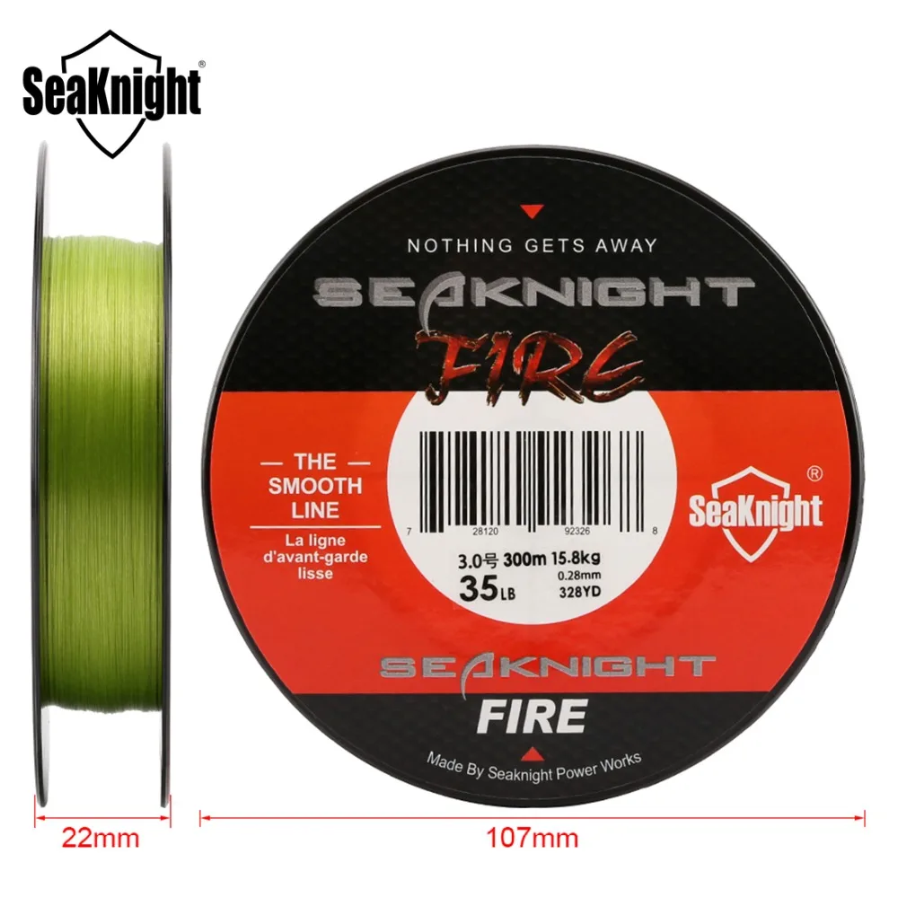 SeaKnight FIRE 300 м пожарная линия ультра-литая прочная леска 6 8 10 15 30 40LB мононити PE Морская Рыбалка снасти