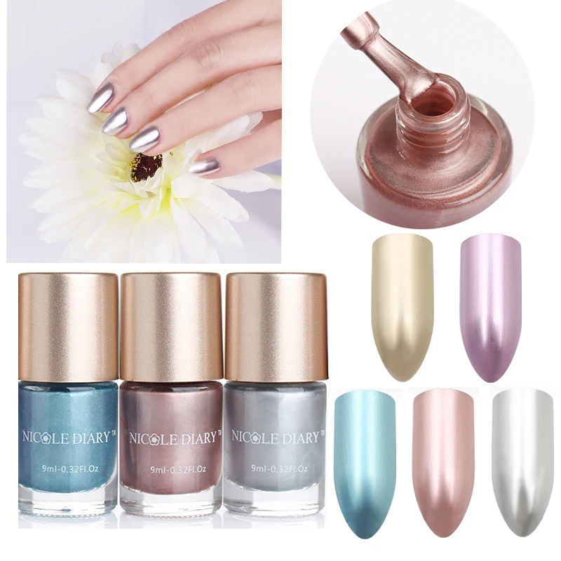 Блестящий зеркальный эффект NICOLE DIARY 9 мл 10 цветов|polish mirror|nail polish varnishnail |