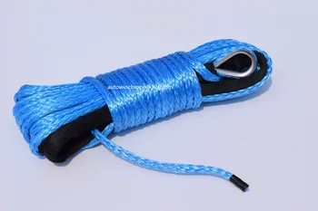 

Blue 1/4"*50ft ATV Winch Line,Synthetic Winch Rope 6mm,Plasma Winch Cable for Electric Winches