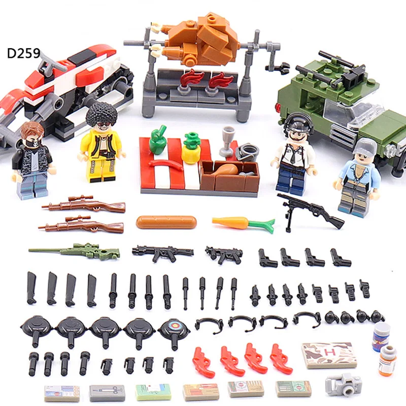 

NEW Compatible LegoINGlys MILITARY PUBG Game Bricks Army Battleground Weapons Soliders Gun SWAT Figures Building Blocks Toy Gift