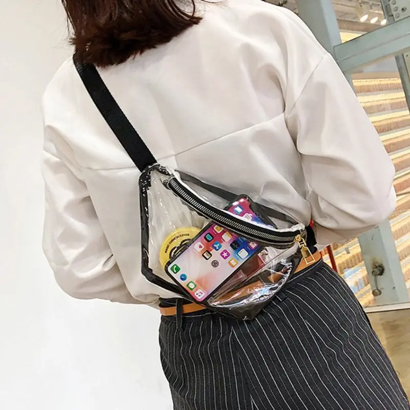 Прозрачный ПВХ для женщин поясная сумка Фанни Хип пакеты обувь для девочек телефонные чехлы сумка-кошелек