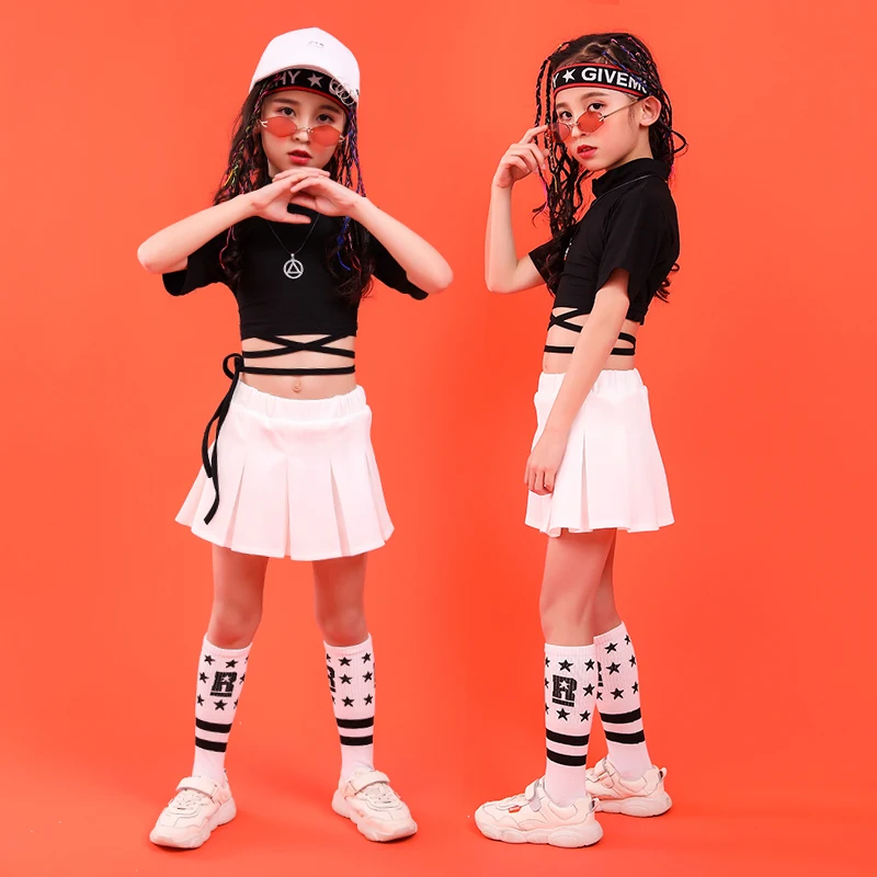 Summer baby girls clothing set 6 8 10 12 14 16 18 T cheerleader costume Girlhip hip hop dance costumes kids girls boutique outfits (9)