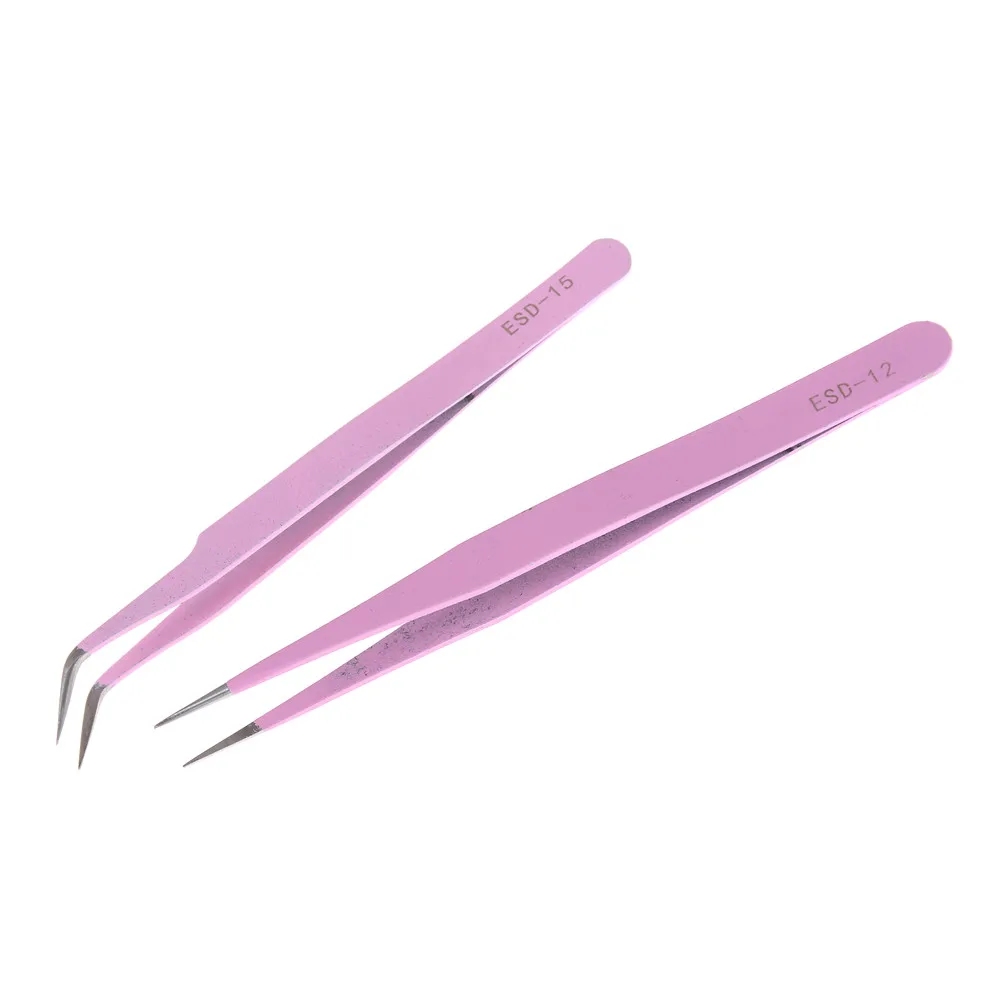 Professional Pink Stainless Steel Mink Eyelash Extension Straight Or