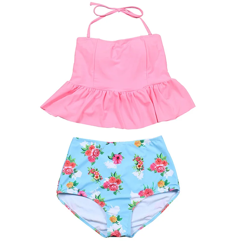 TQSKK 2017-New-Bikinis-High-Waist-Swimsuit-Women-Tankini-Bathing-Suit-Bikini-Set-Vintage-Retro-Plus (1)