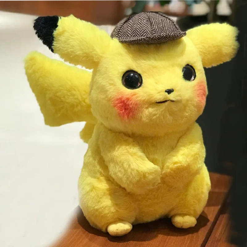 

28cm Detective Pikachu Plush Toy High Quality Cute Anime Plush Toys Children's Gift Toy Kids Cartoon Peluche Pikachu Plush Doll