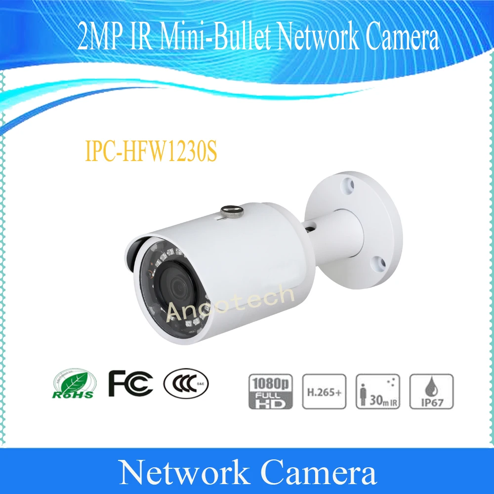 

DAHUA Security cctv Camera 2MP FULL HD H.265 IR Mini-Bullet Network Camera IP67 DH-IPC-HFW1230S