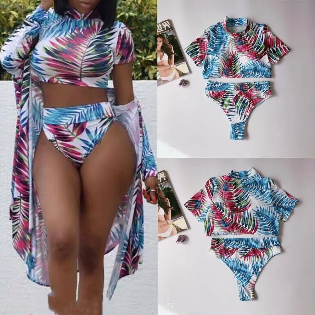 

New Style Lady Women's Bikinis Set Padded Push-up Bikini Set Swimsuit Bathing Suit Swimwear High Waist Beachwear Print 2019