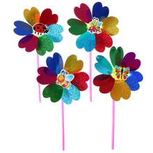 New 1PC Colorful Sequins Windmill Wind Spinner Home Garden Yard Decoration Kids Toy