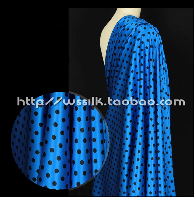 designer 93% silk 7% spandex stretch satin culottes black and blue apparel fabric 1meter T214.2 | Дом и сад
