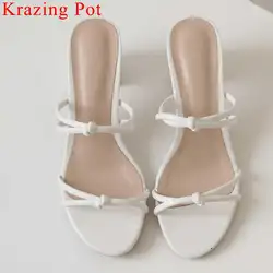 Krazing Pot/Европейский стиль из флока обувь на платформе, обувь на высоких каблуках соломинка декоративная открытым с круглым носком без
