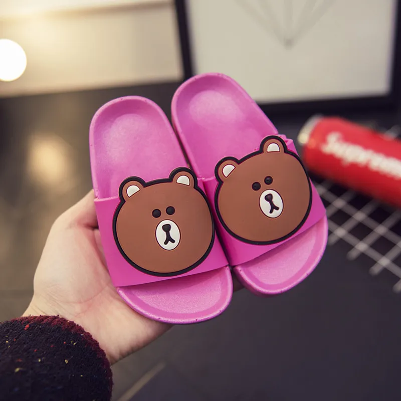 Cartoon bear children's sandals boy slippers baby soft bottom non-slip children's slippers