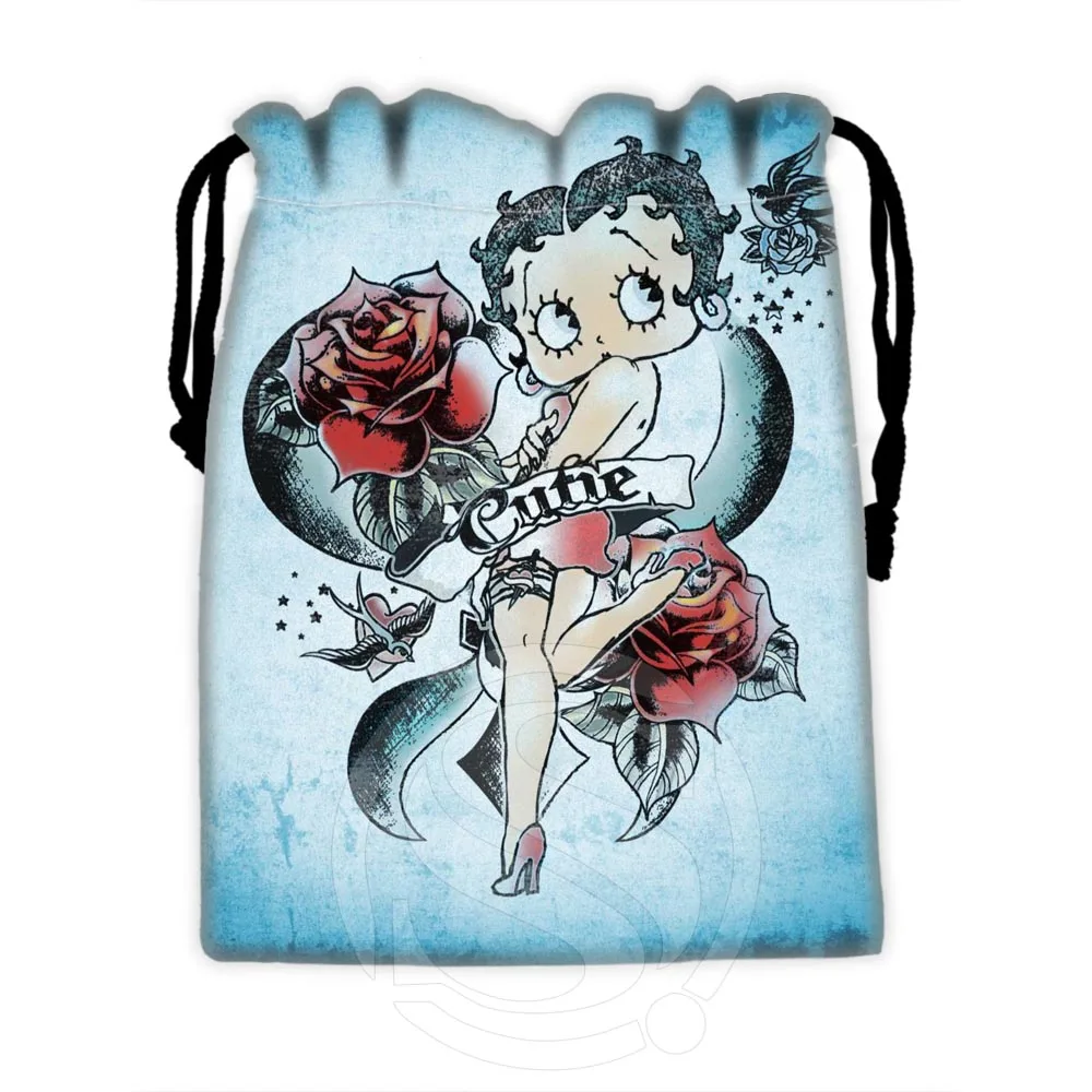 H P648 Custom Betty Boop 4 drawstring bags for mobile phone tablet PC packaging Gift Bags18X22cm
