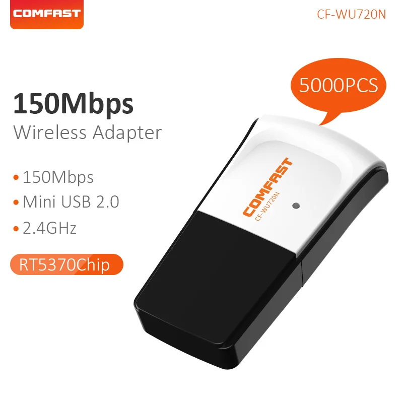5000 шт. комфаст мини Сетевая карта чипсет Ralink RT5370 USB WiFi адаптер 150 Мбит/с внешний