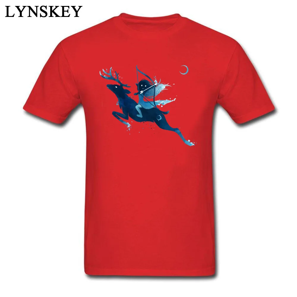 Funny Printing Autumn Elf Archer Short Sleeve T-Shirt 100% Cotton Round Collar Male Tops T Shirt Slim Fit Tee-Shirts Elf Archer red