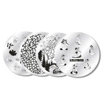 

1pcs zjoys Stainless Steel Round Nail Art Image Stamp Stamping Plates Manicure Template Stencils Hot Selling Nail Tools