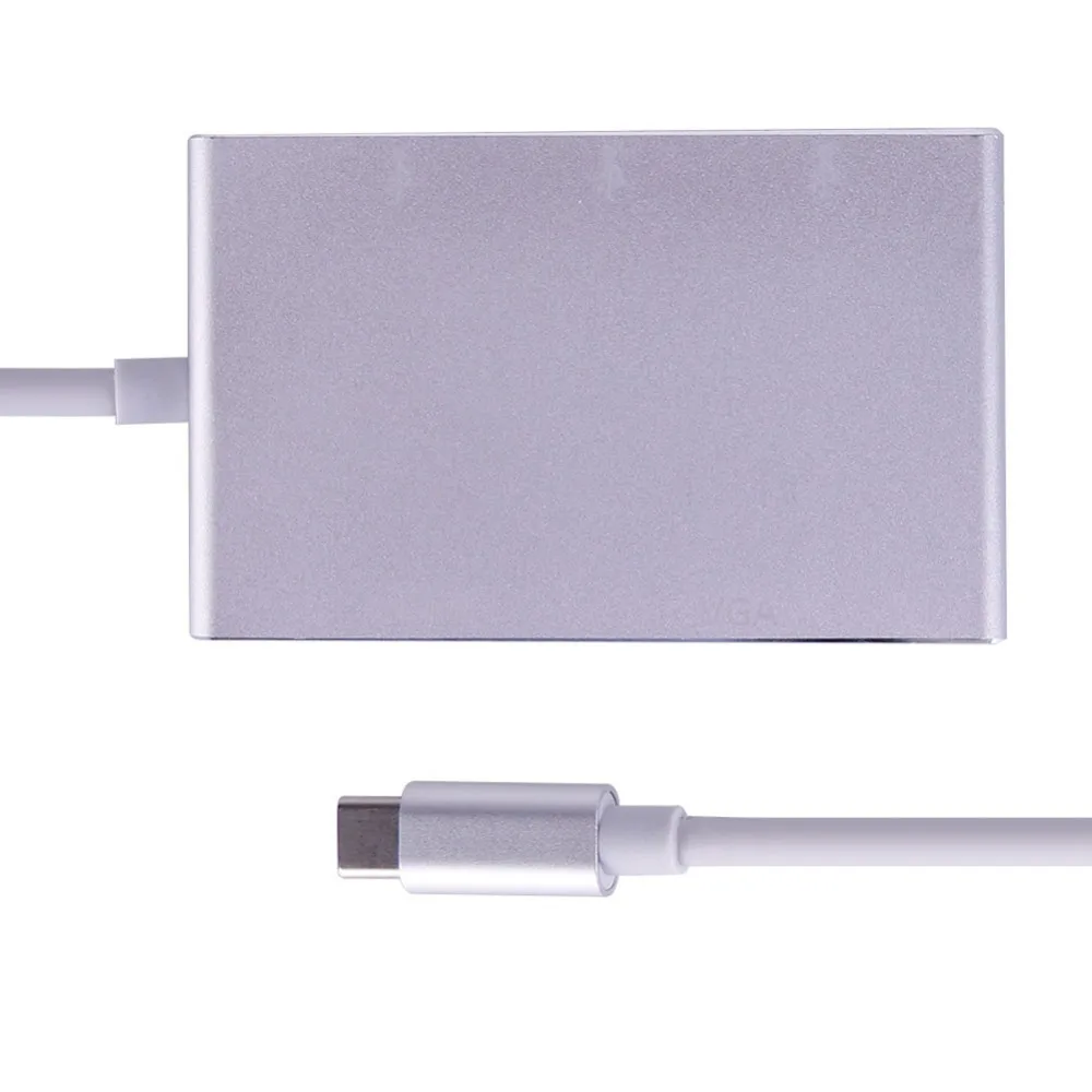 5 в 1 Тип C USB 3 HDMI VGA OTG концентратор адаптер конвертер кабель для компьютера