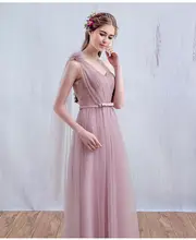 Два типа милая одно плечо онлайн долго тюль бин розовый цвет платья Bridemaid Vestidos Boda Invitados
