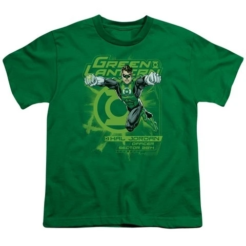 Trevco Green Lantern-Sector 2814 Short Sleeve Youth 18-1 Tee Kelly Green - Small